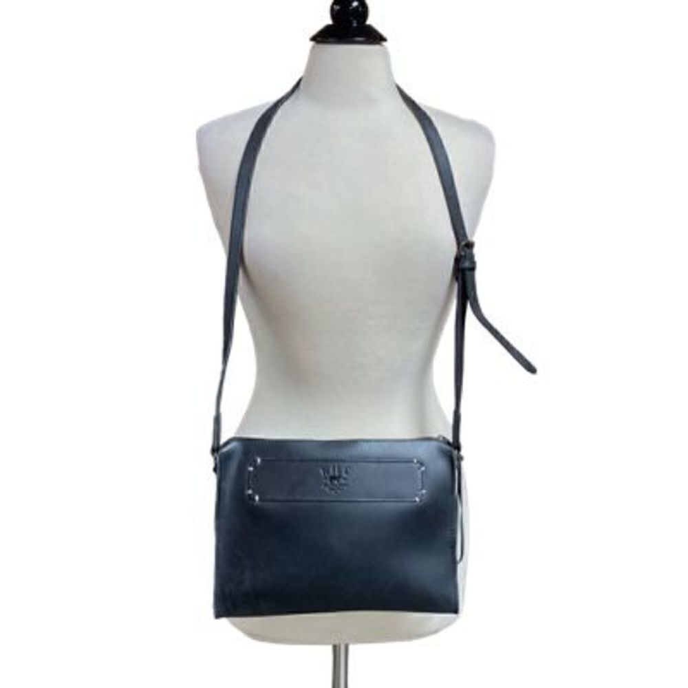Will Leather Goods Black Simple Leather Crossbody Bag NEW